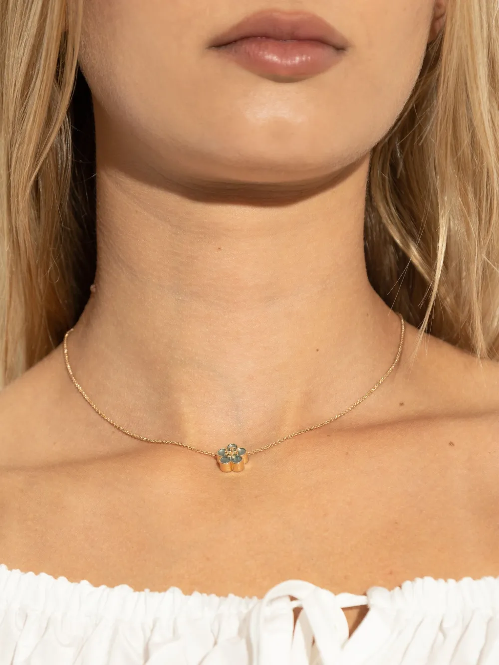 Tory Burch floral-embellished necklace - Goud