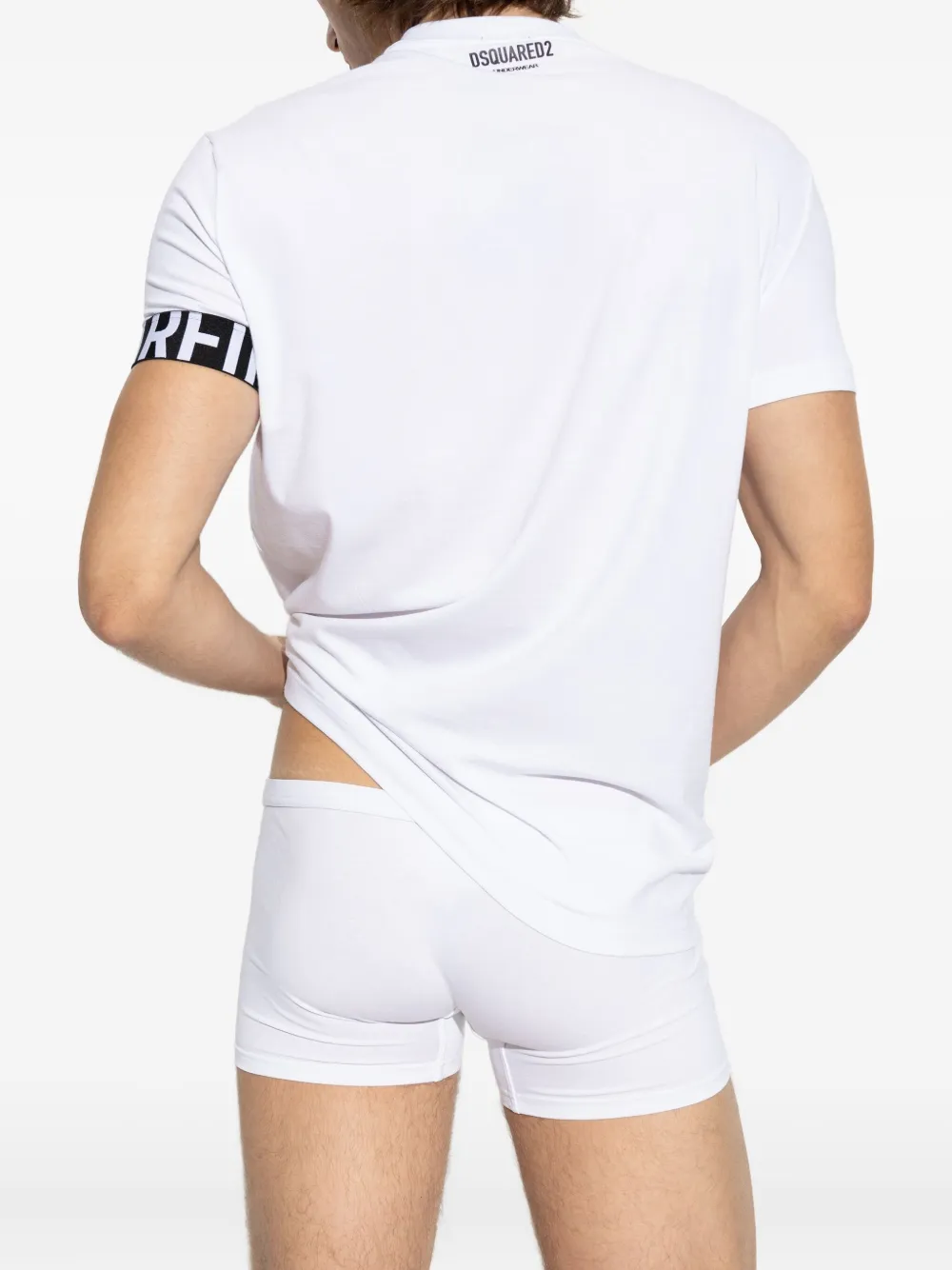 DSQUARED2 T-shirt met logoband en korte mouwen Wit