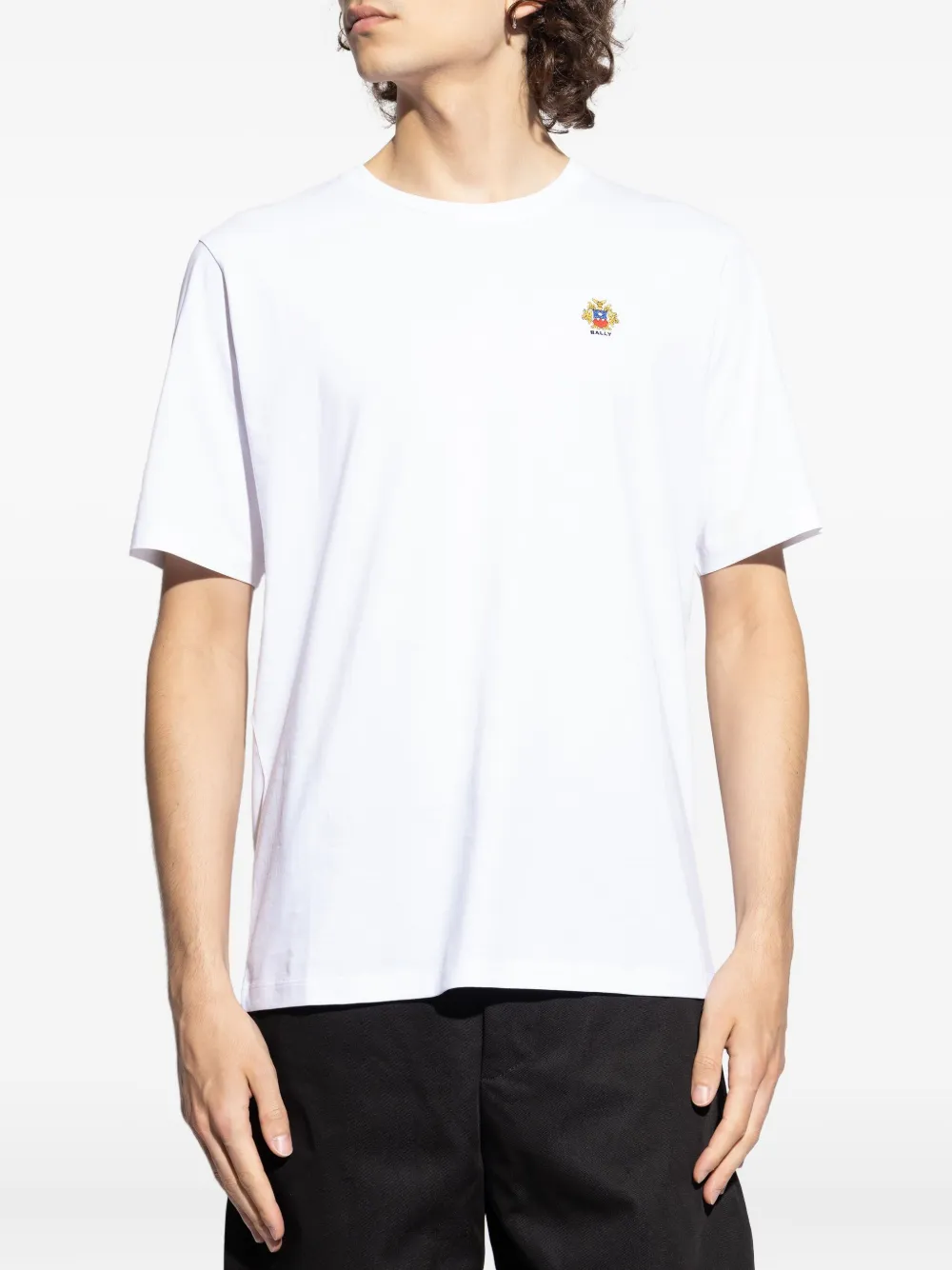 Bally crest-embroidered T-shirt Wit
