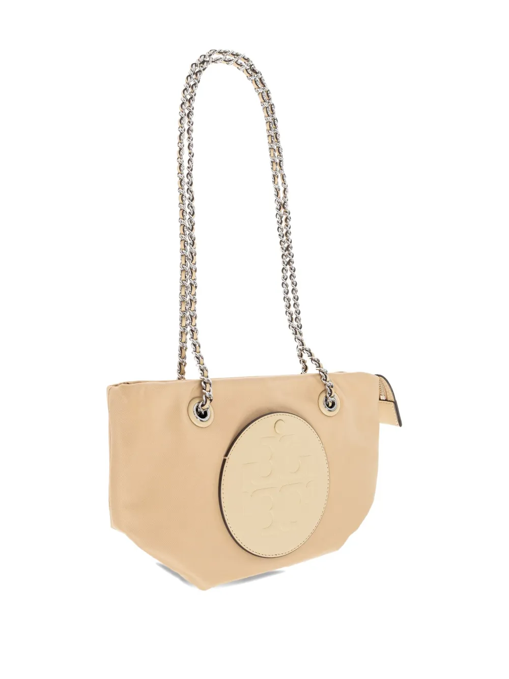 Tory Burch logo-patch chain tote bag Beige