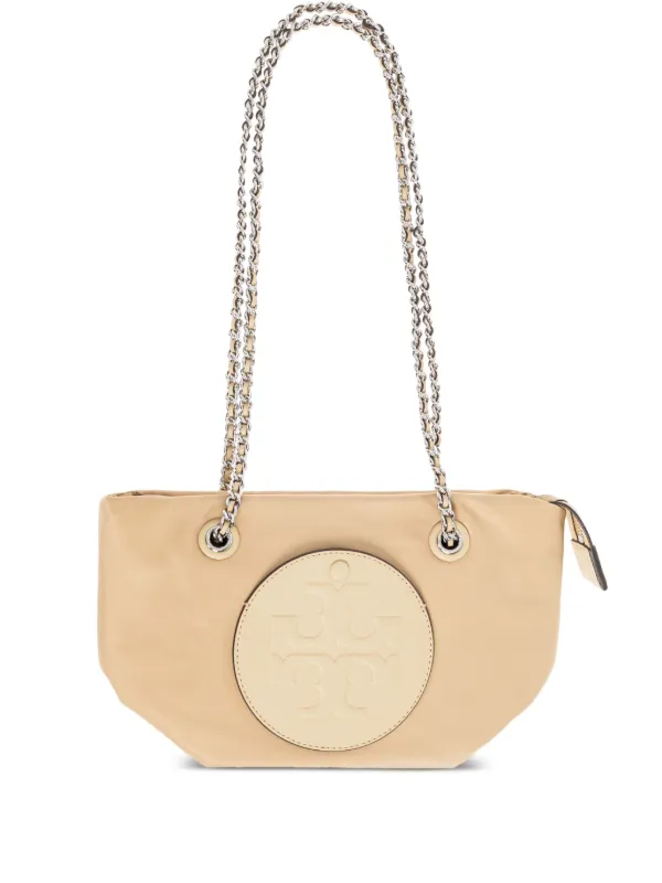 Tory Burch logo-patch Chain Tote Bag Neutrals FARFETCH AU