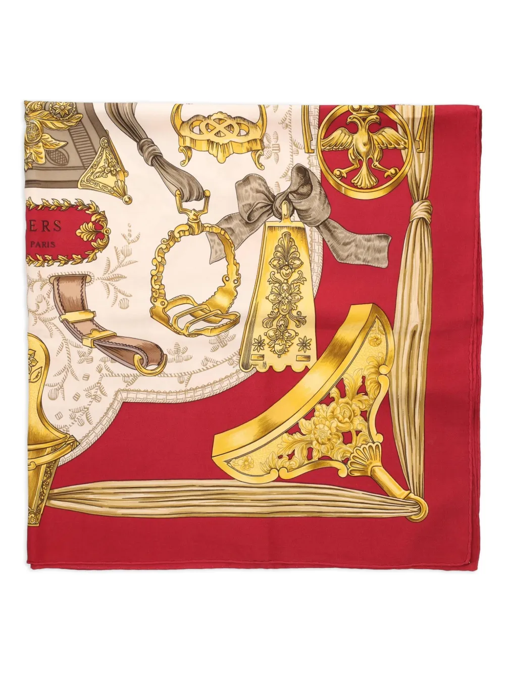 Hermès Pre-Owned Foulard Etriers シルクスカーフ - レッド Hermès Pre-Owned Foulard Etriers シルクスカーフ - レッド