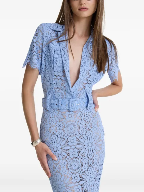 MOOS STUDIO Skyline Lace belted midi dress