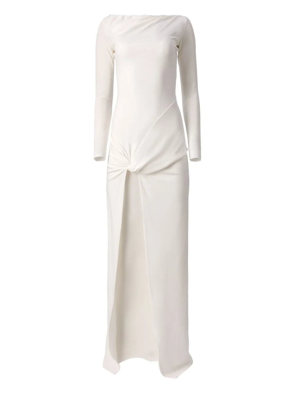 MOOS STUDIO Flow knot-front side-slit maxi dress | White | Image 1