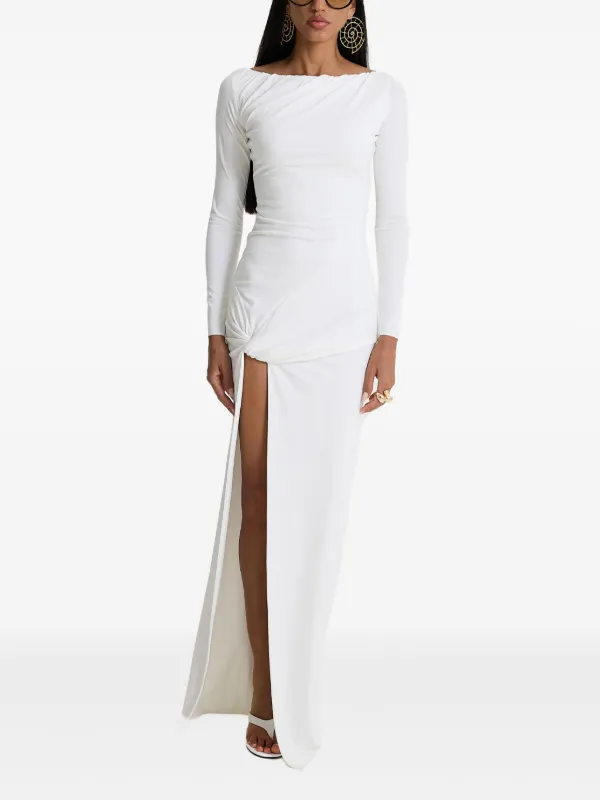 white chiffon maxi dress Long Sleeve Maxi Dress | White | Sustainable Clothing