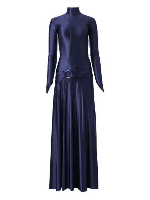 MOOS STUDIO Ocean Whisper high-neck ring-detail maxi dress