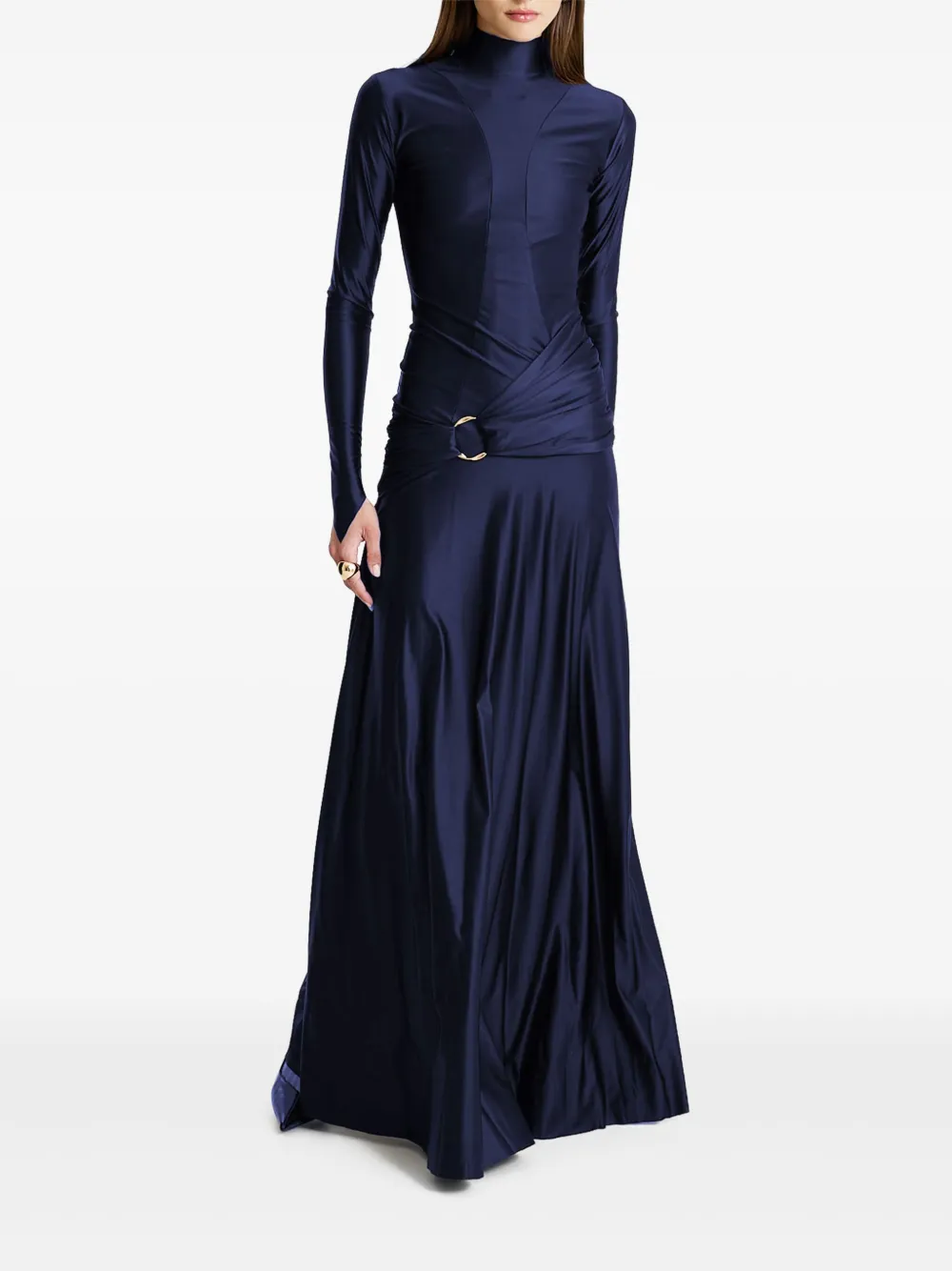 MOOS STUDIO Ocean Whisper high-neck ring-detail maxi dress | Evening Dresses | Image 2