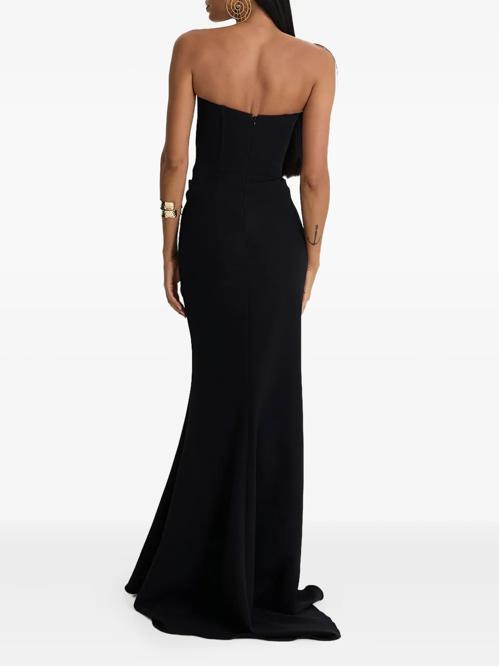 MOOS STUDIO Strapless maxi-jurk met korset Zwart