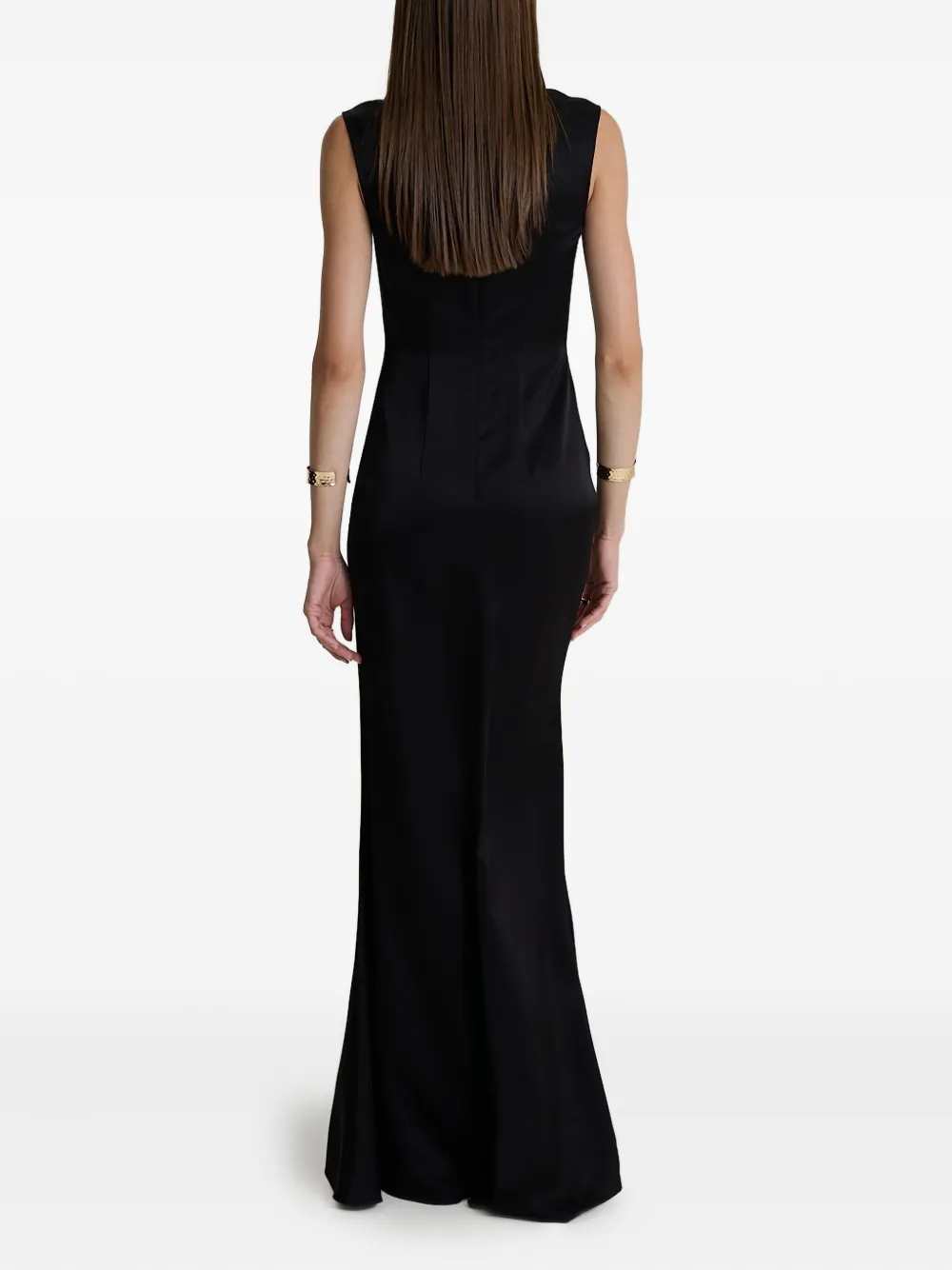 Moos Studio Noir Elegance Twist-necklace Dress In Black