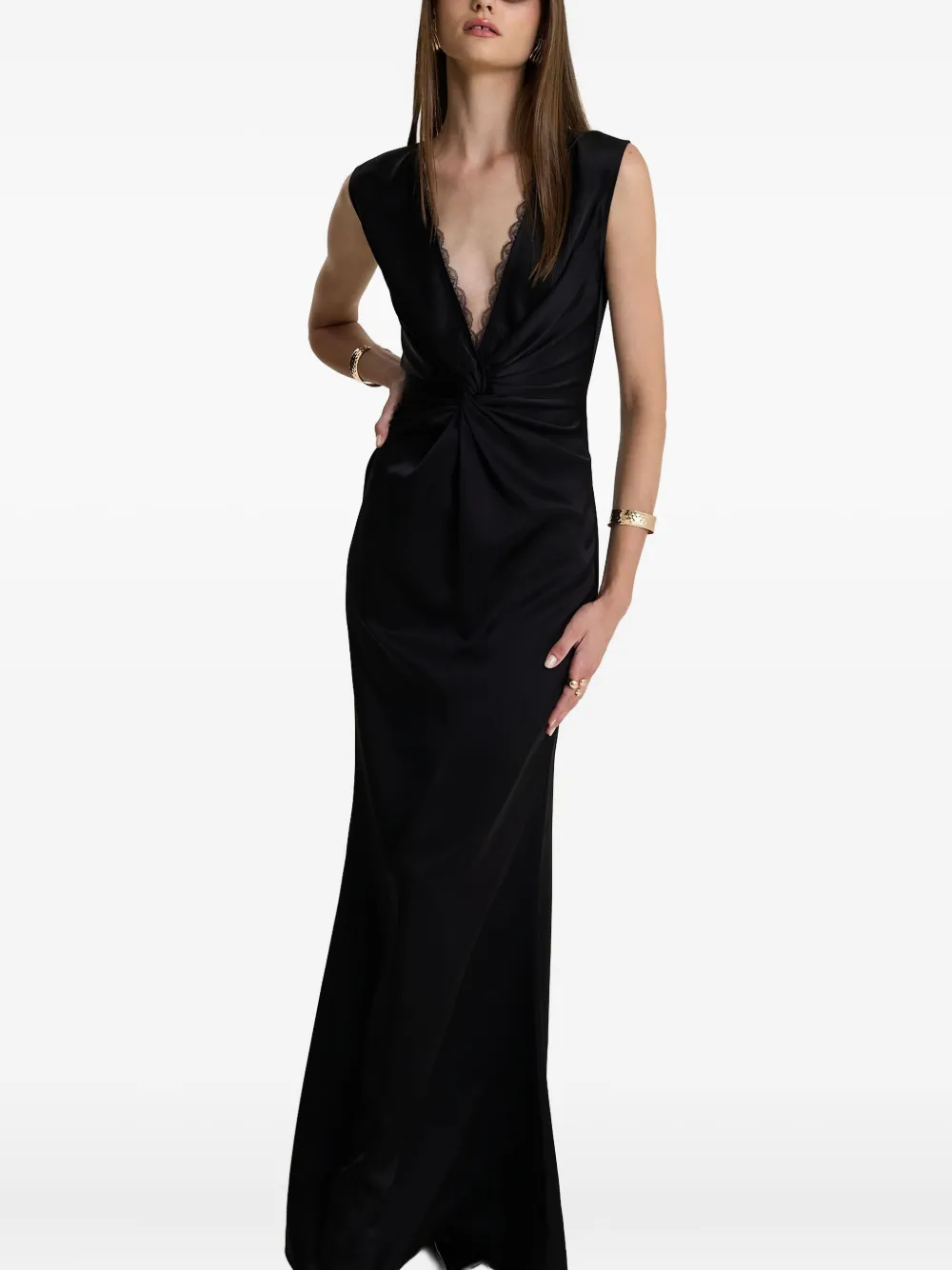 MOOS STUDIO Noir Elegance twist-necklace dress - Nero