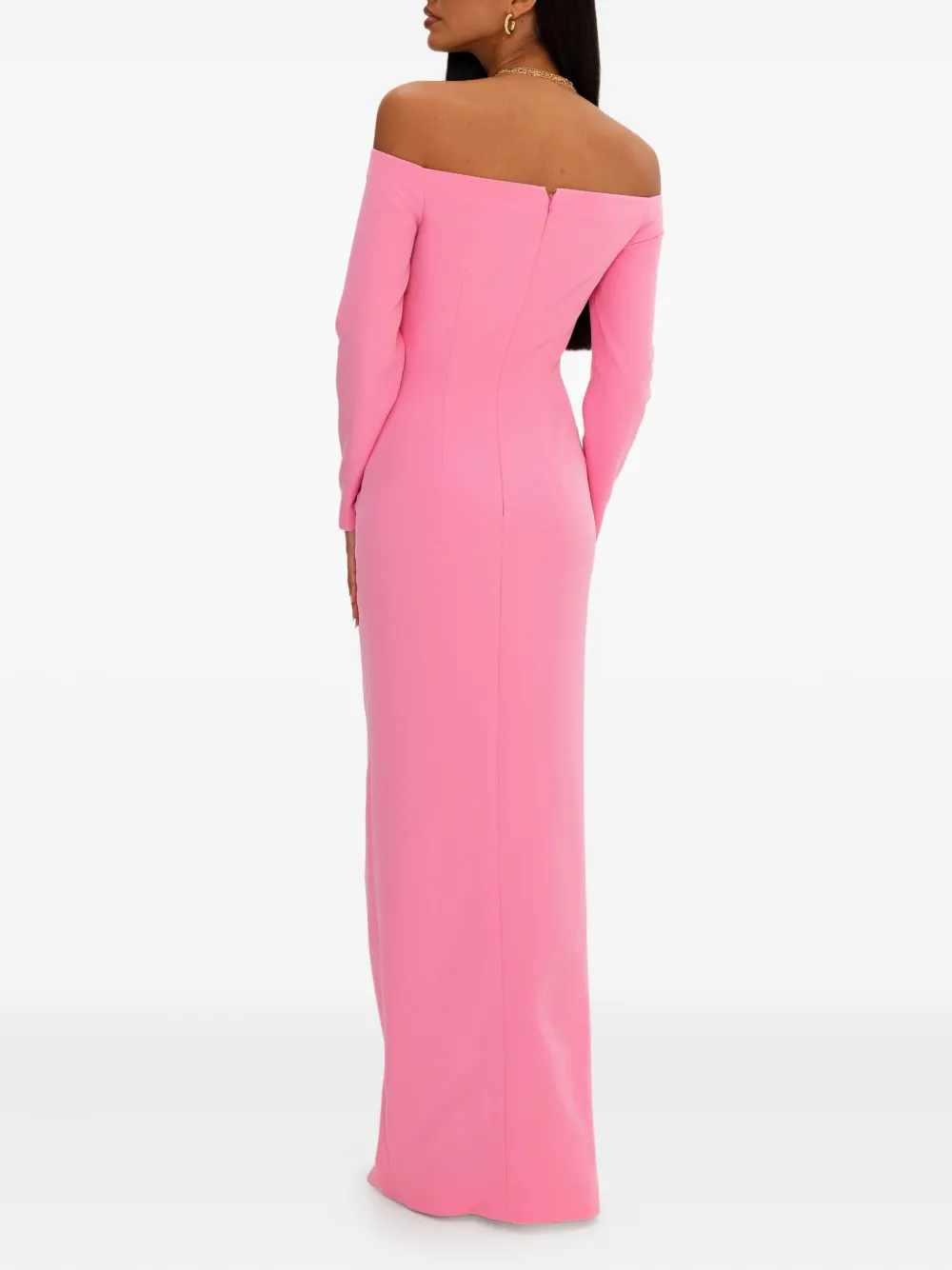 MOOS STUDIO Off-shoulder midi-jurk Roze