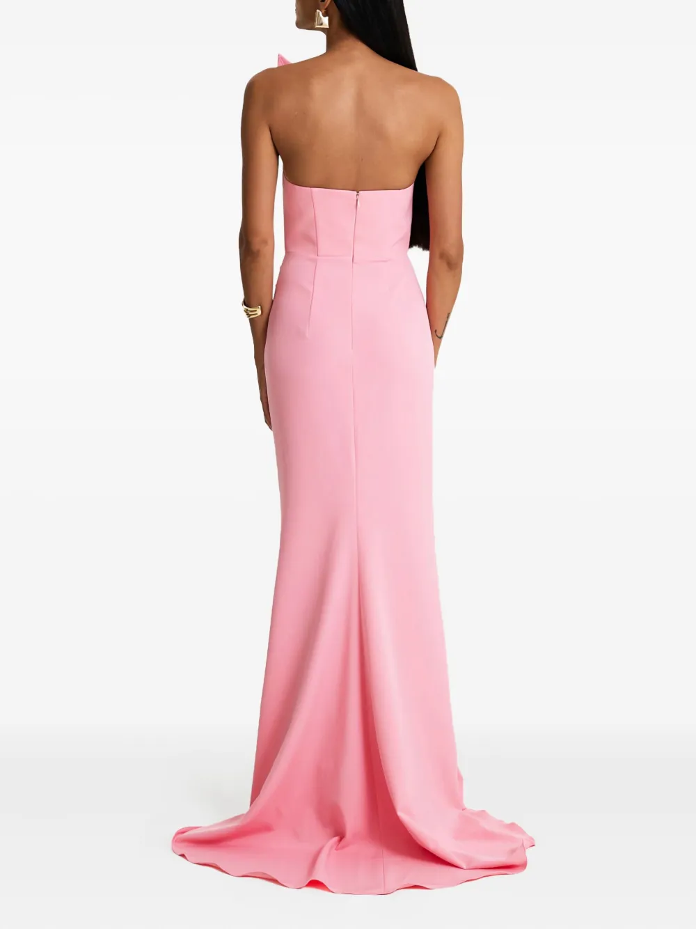 MOOS STUDIO Blush asymmetrische gedrapeerde maxi-jurk Roze