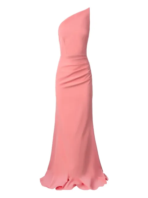 MOOS STUDIO Blush asymmetric draped maxi dress