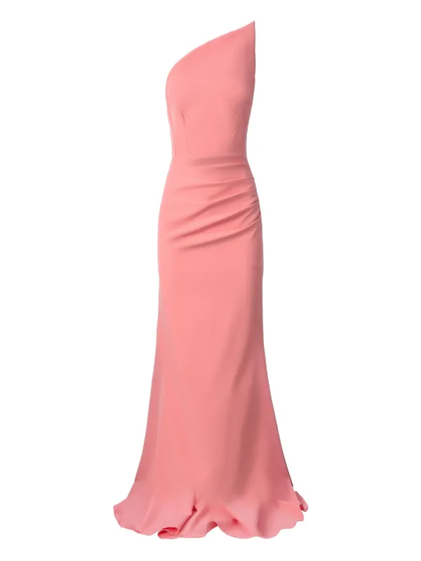 MOOS STUDIO Blush Asymmetric Draped Maxi Dress | Pink | FARFETCH