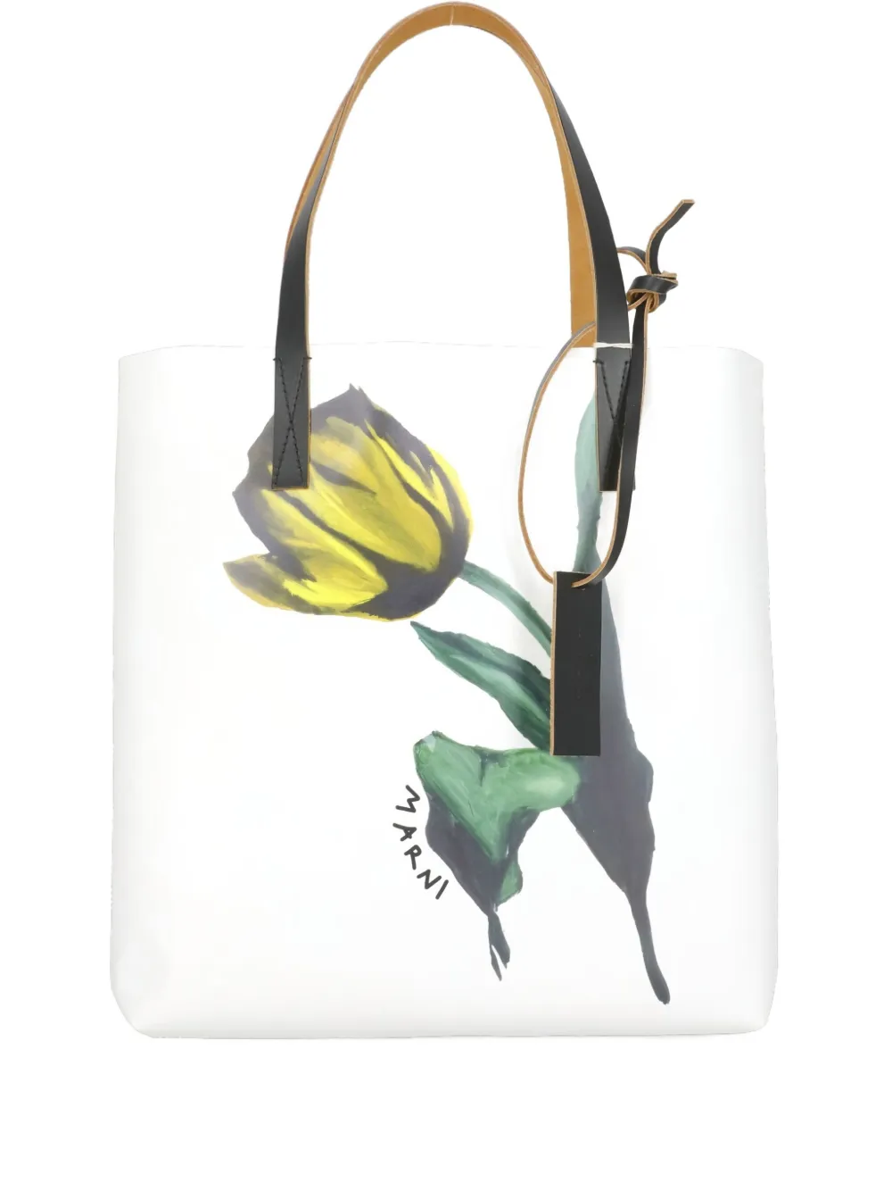 Marni tulip-print tote bag - Bianco