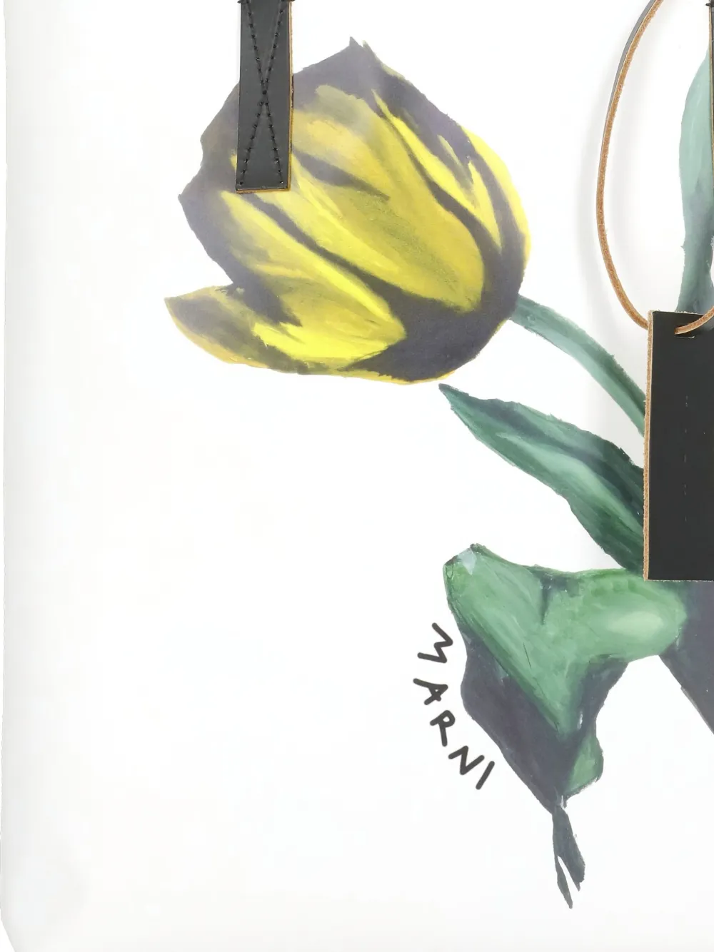 Marni Shopper met tulpprint Wit