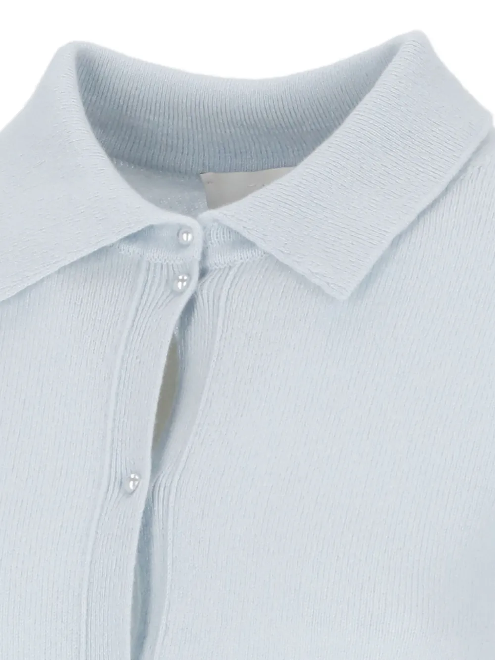 Vanisé Collared Buttoned Cardigan In Blue