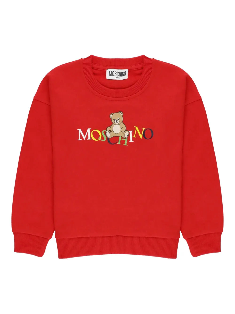 Moschino Kids teddy-logo sweatshirt | Red | Image 1