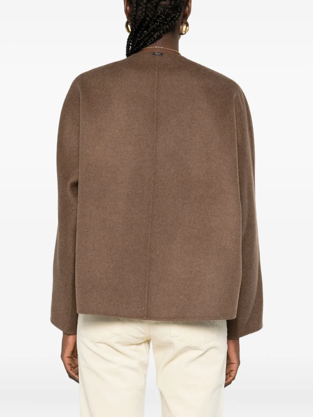 'S Max Mara Jack van scheerwol met knopen Bruin