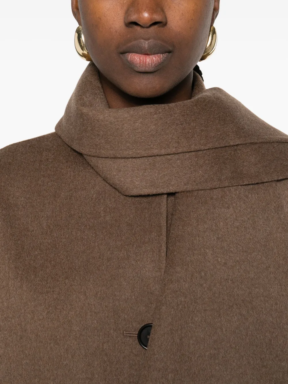 'S Max Mara Jack van scheerwol met knopen Bruin