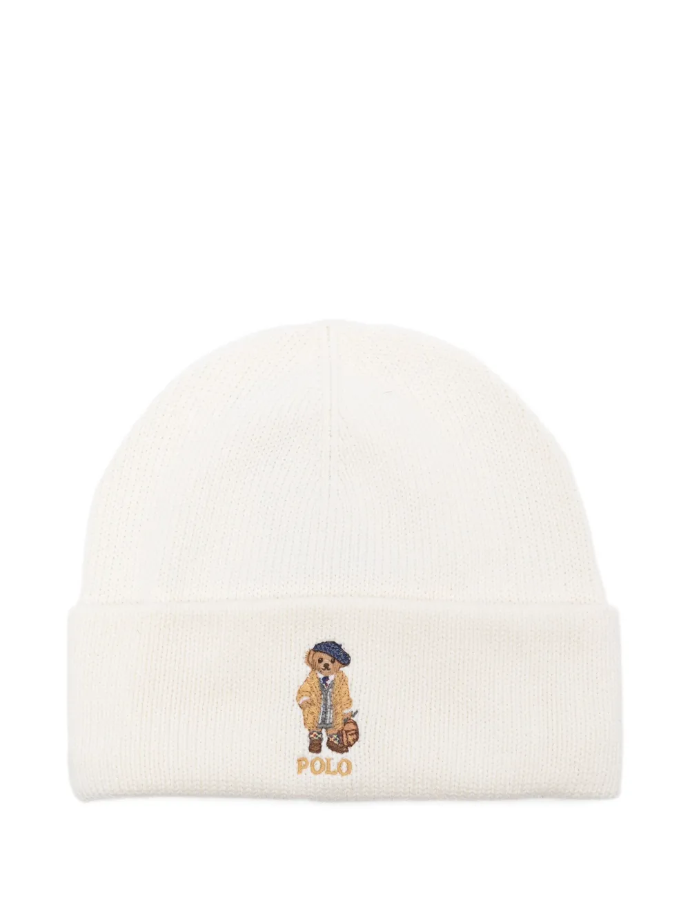 POLO RALPH LAUREN KIDS embroidered-logo beanie hat Beige
