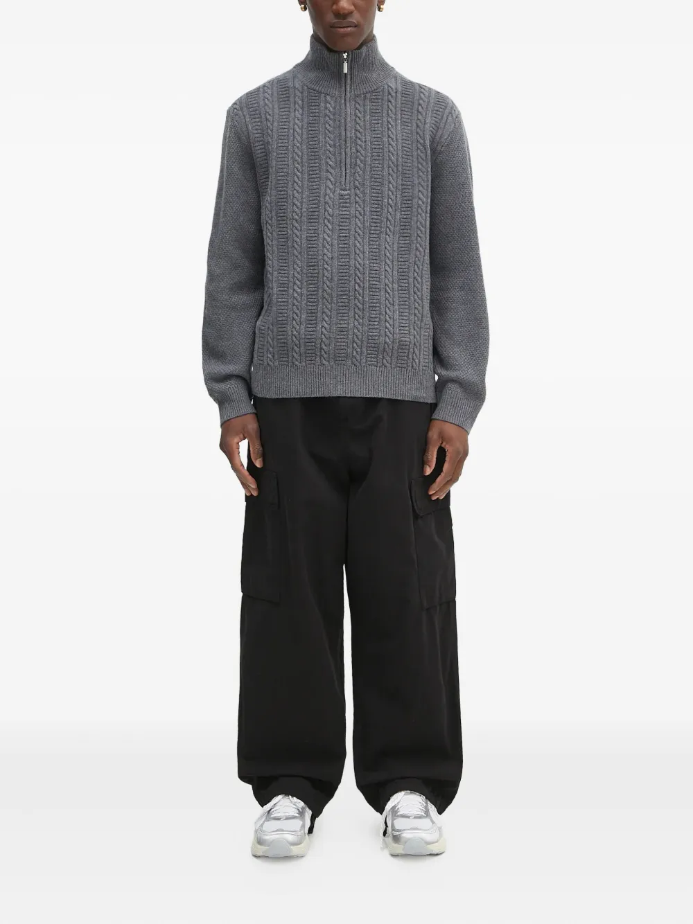 A.P.C. Kabelgebreide trui - Grijs