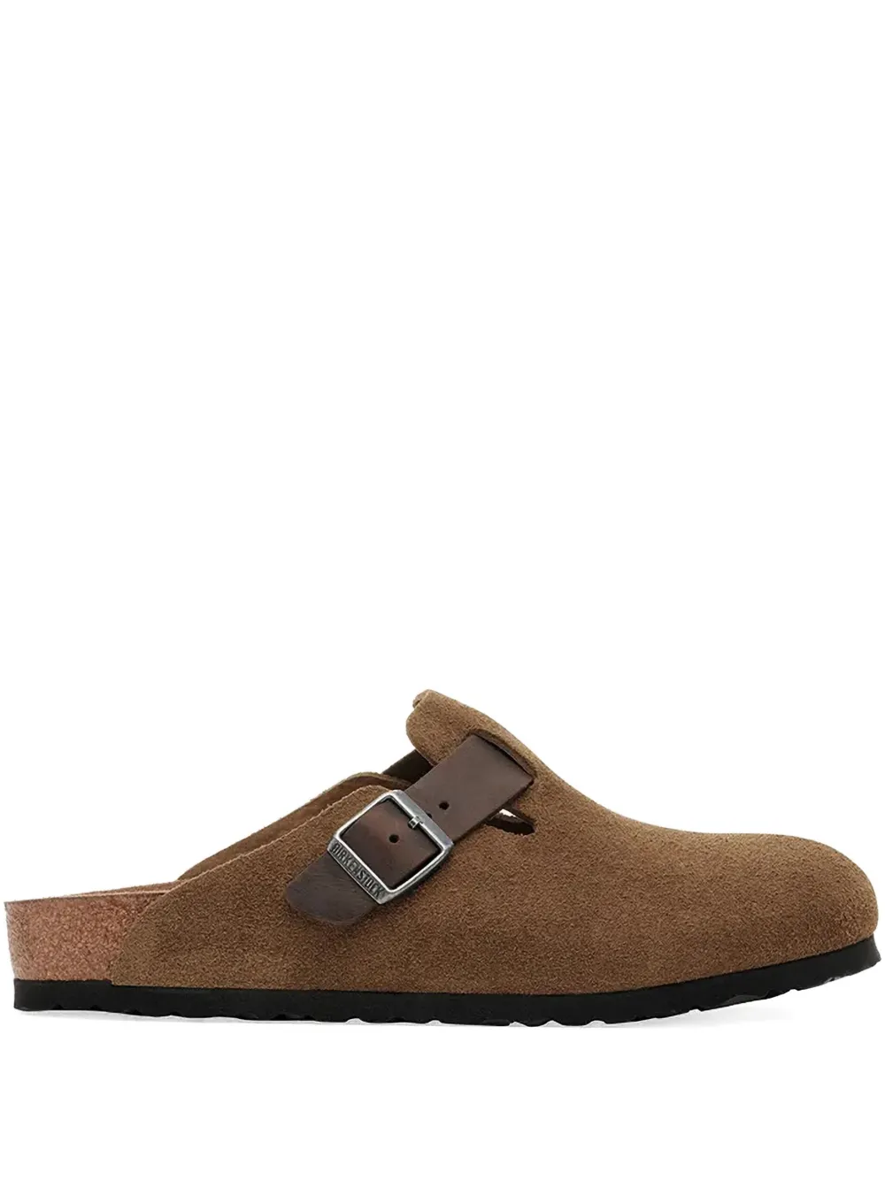 Birkenstock suede buckle clogs Brown