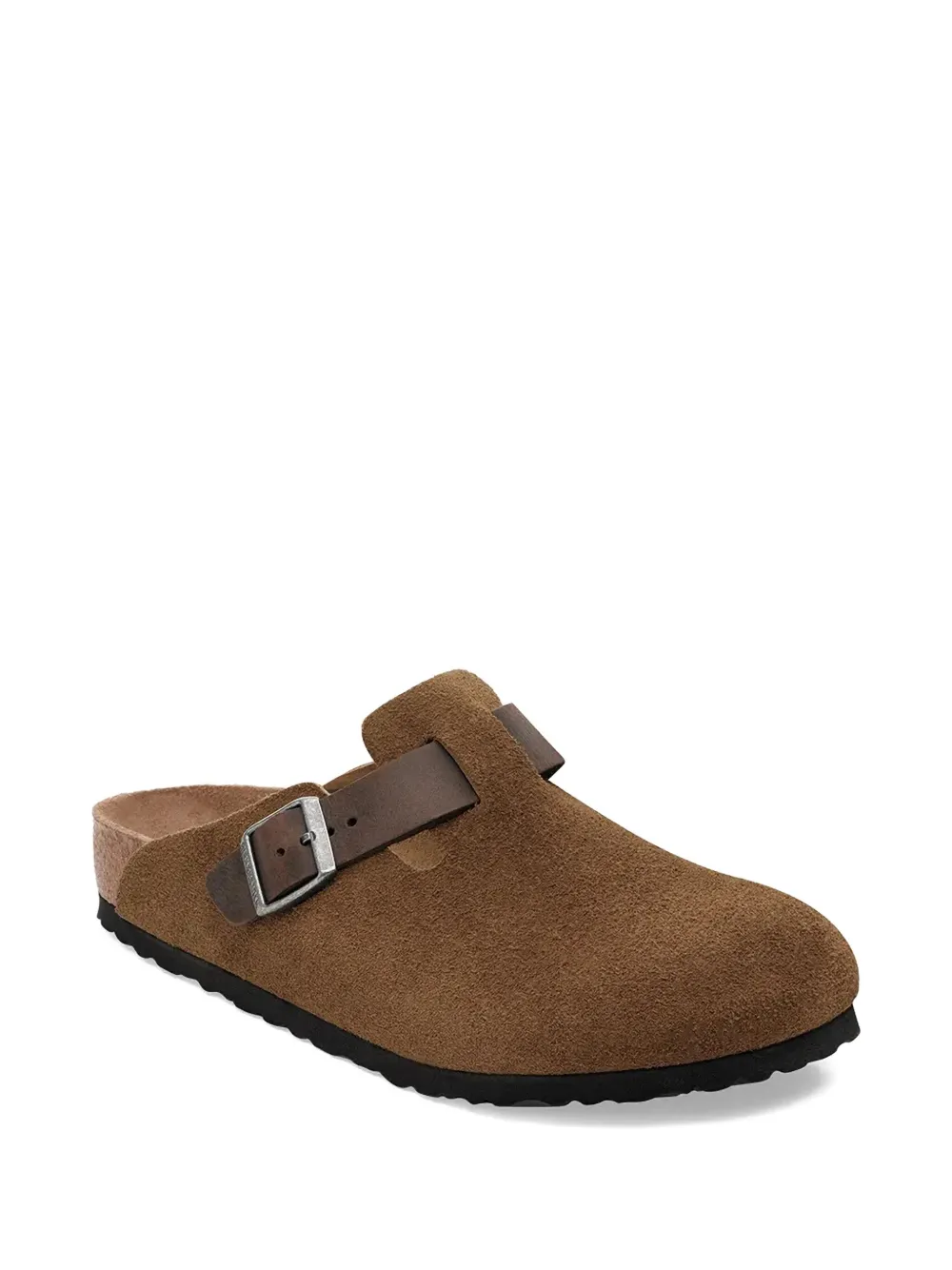Birkenstock suede buckle clogs Brown