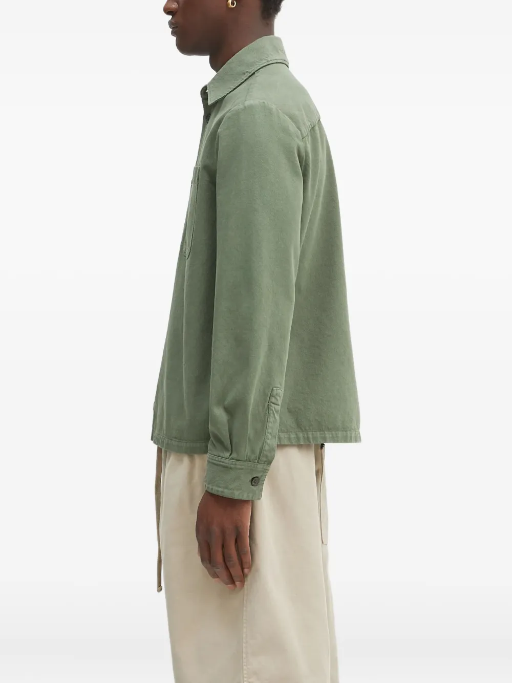 Apc Double-pocket Long-sleeve Shirt In Green