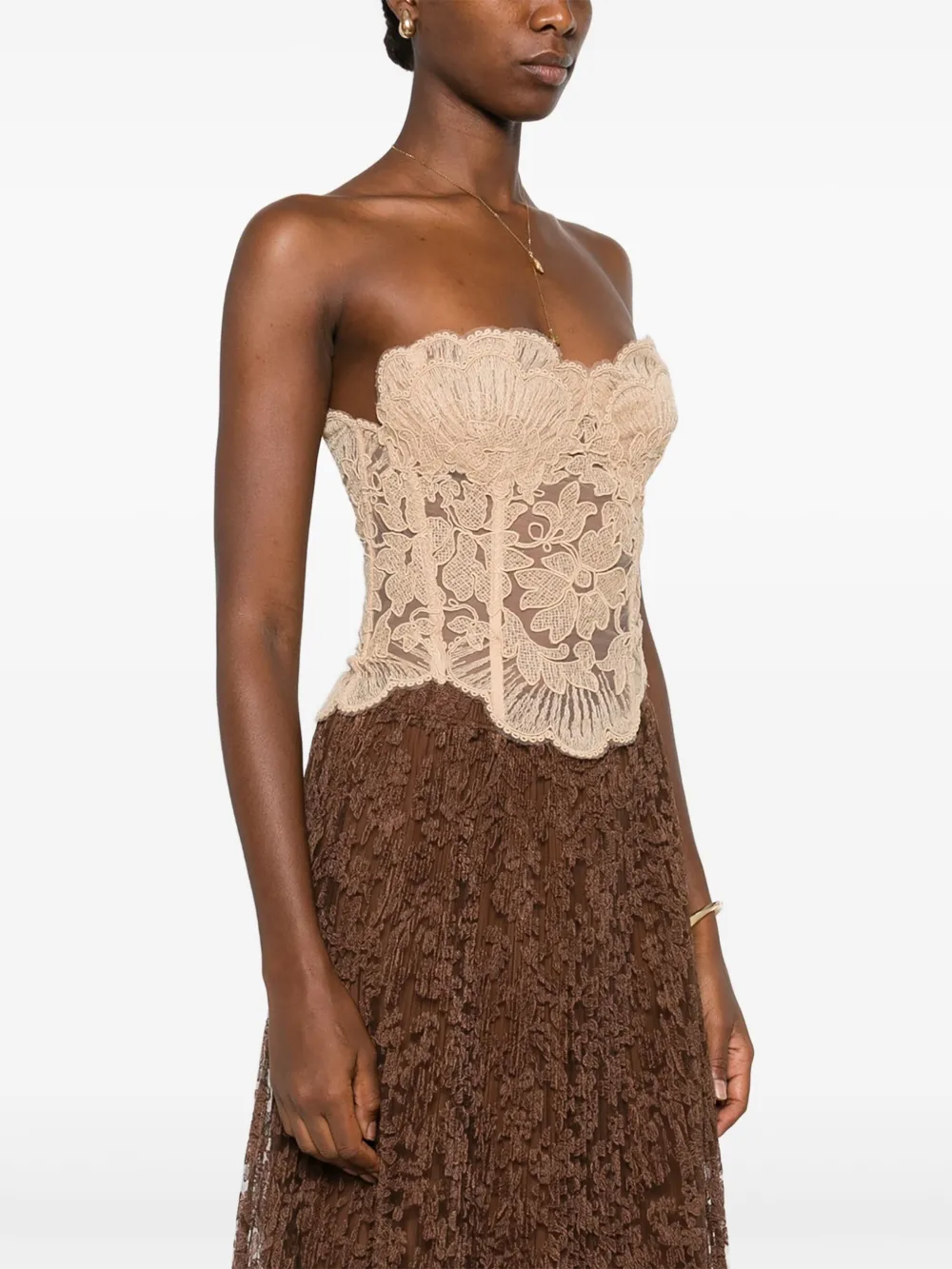 Ermanno Scervino Korset top Bruin