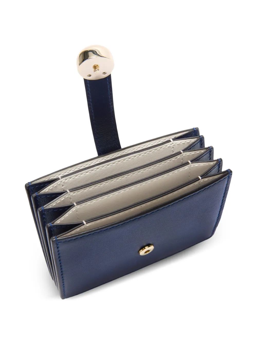 Furla Leather Snap-button Cardholder In Blue