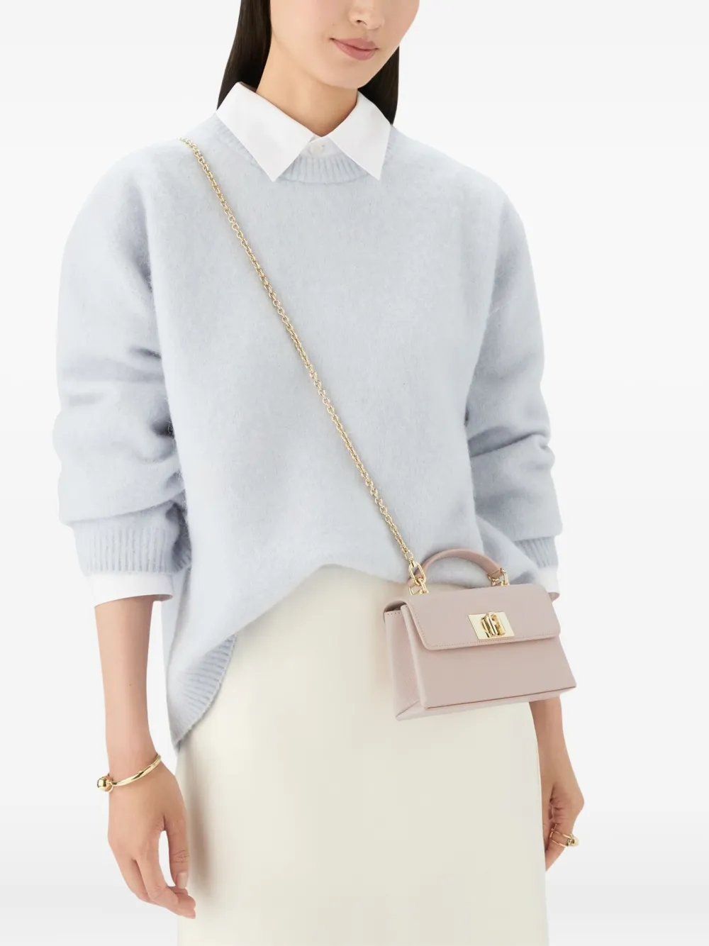 Furla Mini Top-handle Chain Bag In Pink