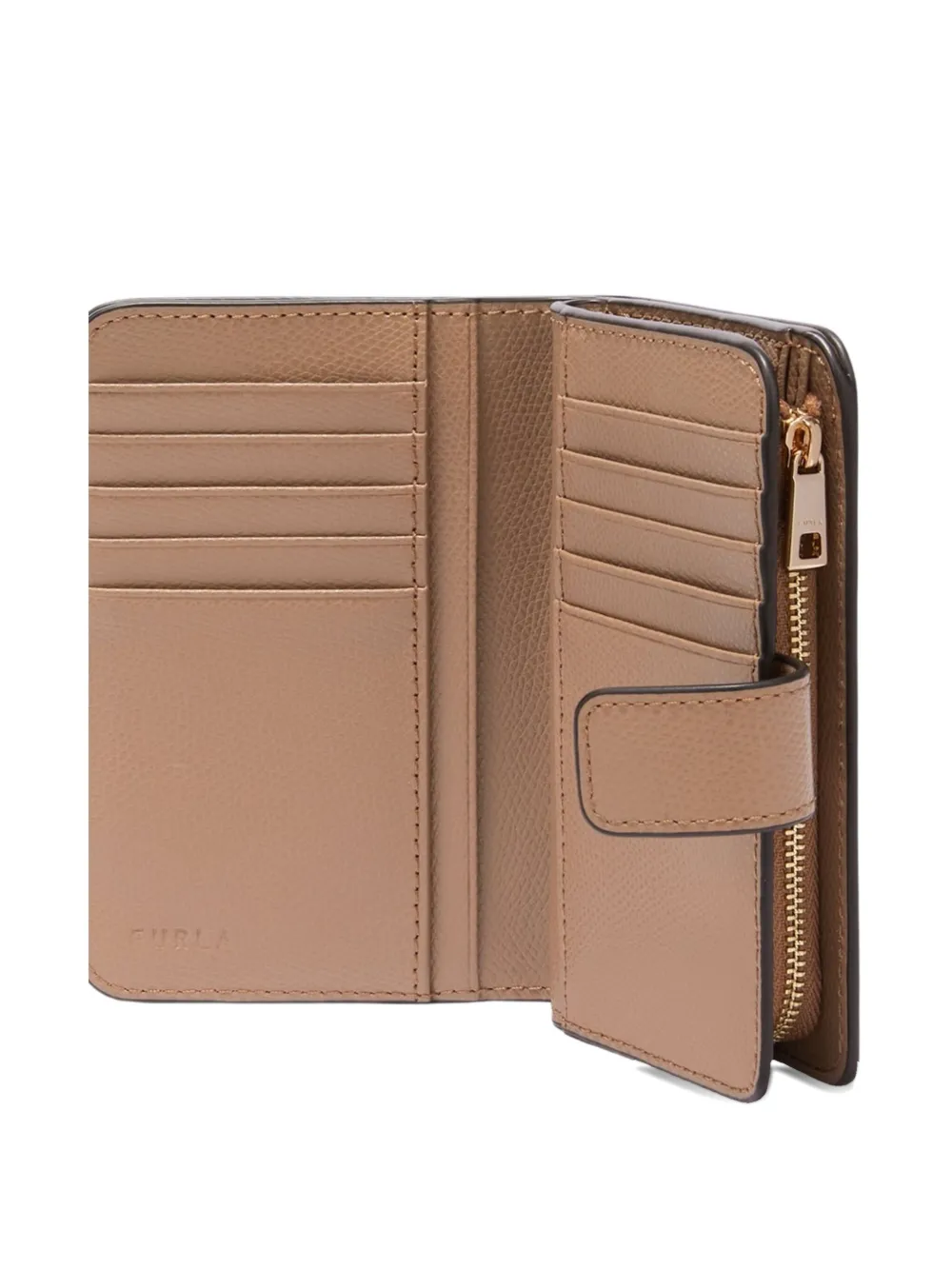 Furla Medium Camelia Leather Flap Wallet In Brown