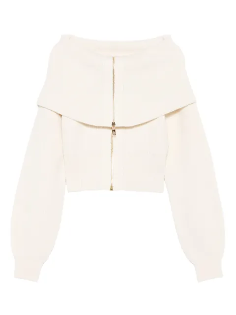 Elisabetta Franchi off-shoulder zip-fastening cardigan