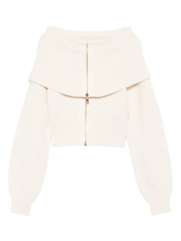 Elisabetta Franchi オフショルダーカーディガン | ニュートラル