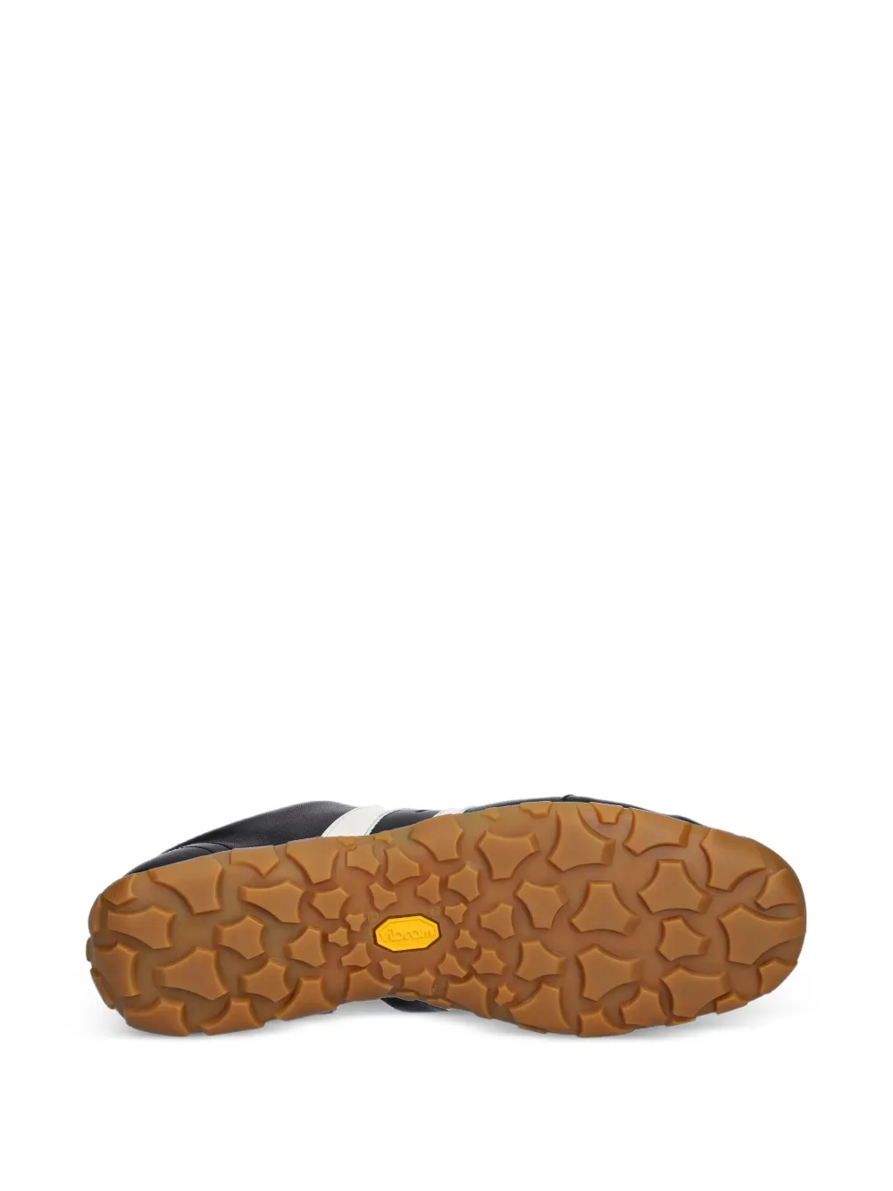 Wales Bonner Cadence gestreepte leren sneakers Zwart