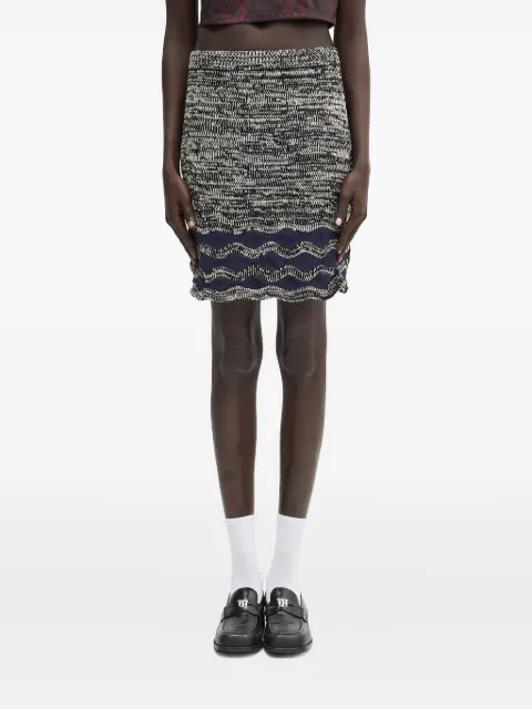 Wales Bonner wave-pattern knitted skirt