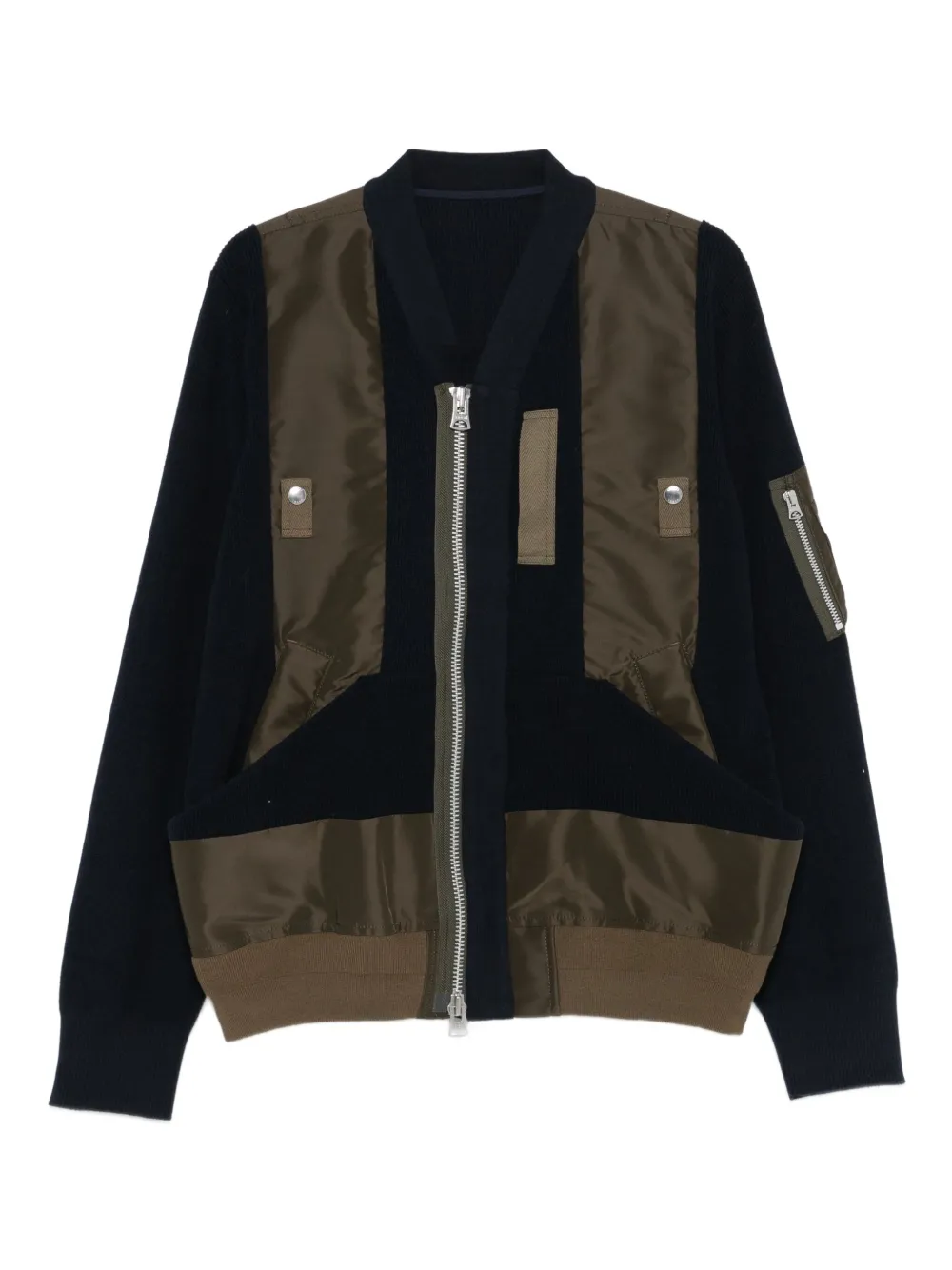 sacai panelled zip-front jacket | Blue | Image 1