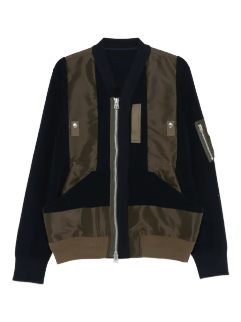 sacai panelled zip-front jacket
