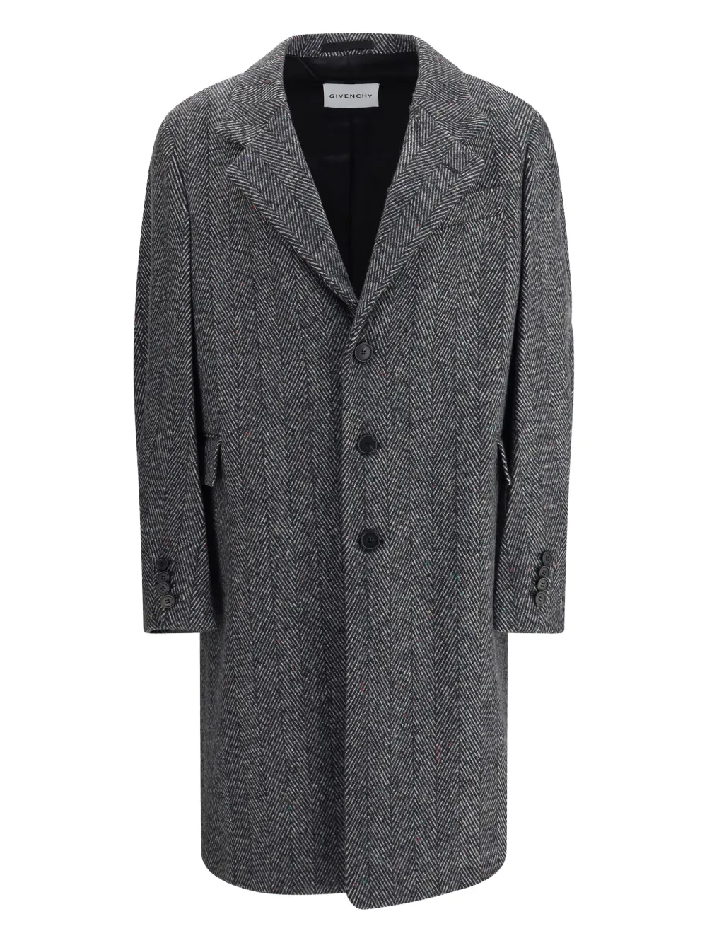 Givenchy Jas met visgraat patroon en gekerfde revers Grijs