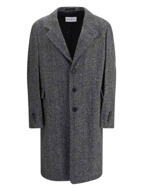 Givenchy herringbone-pattern notched-lapel coat