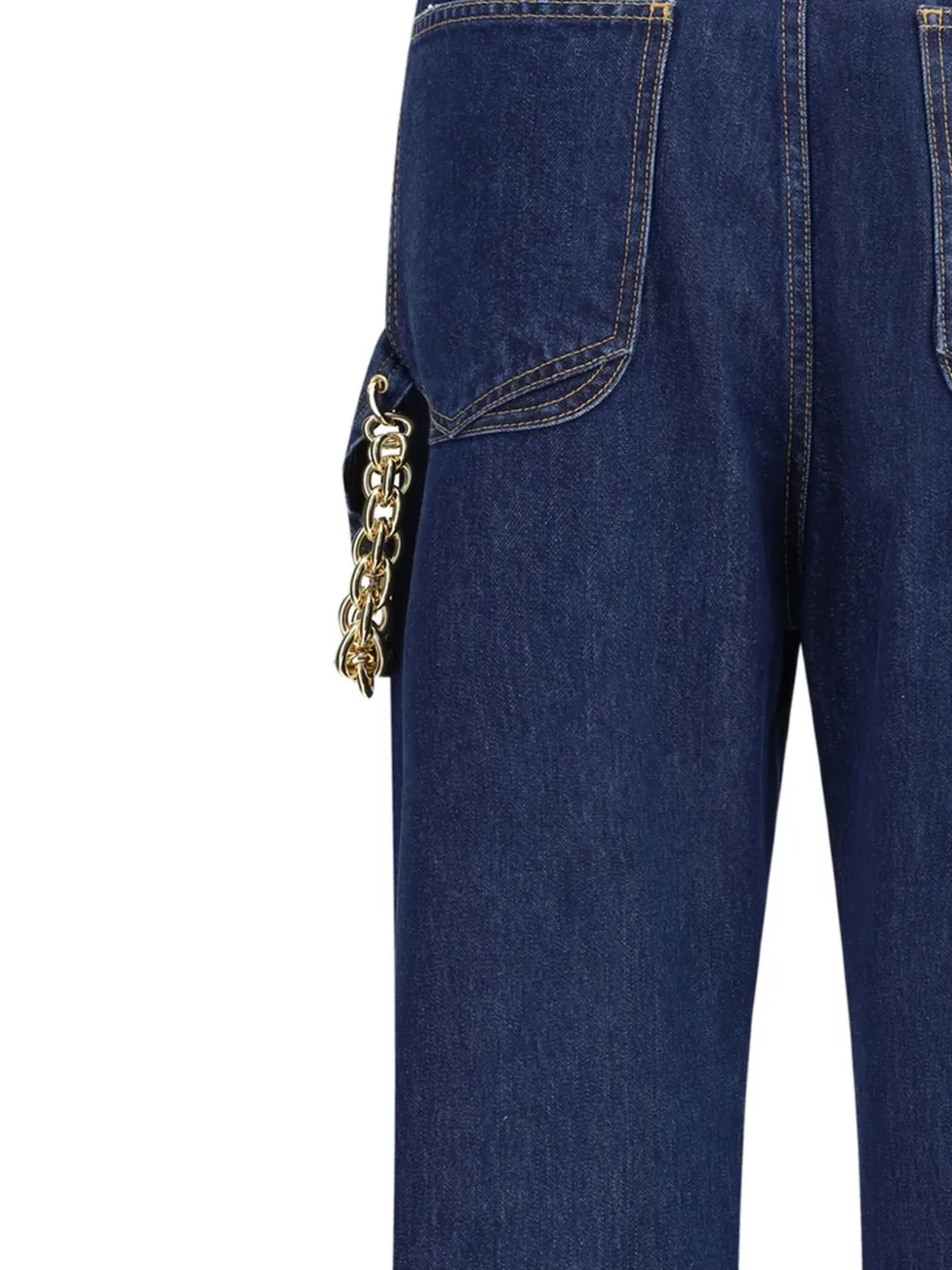 DARKPARK chain-embellished frayed jeans Blauw