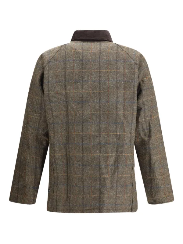 Barbour Casaco Xadrez Com Gola Em Veludo Cotelê | Verde | FARFETCH BR