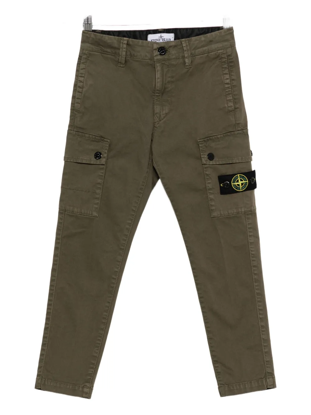 Stone Island Cargo Pocket Trousers In Green