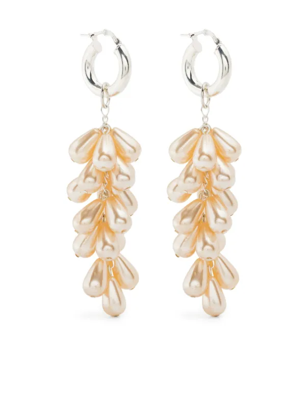Magda Butrym Pearl-drop Hoop Earrings in Silver