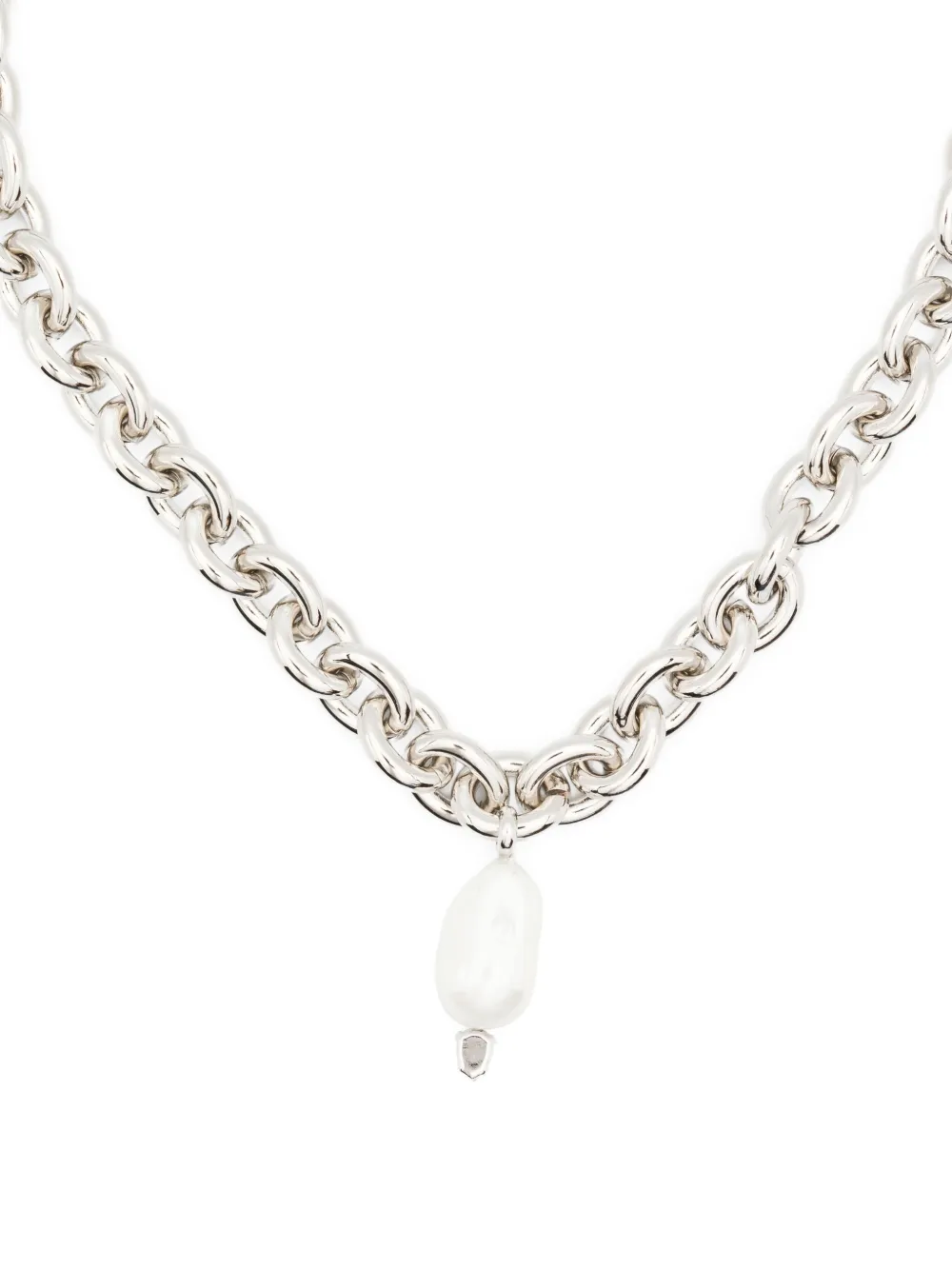 Simone Rocha Pearl-drop Chain Necklace In Metallic
