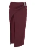 The Attico draped-front midi skirt - Red