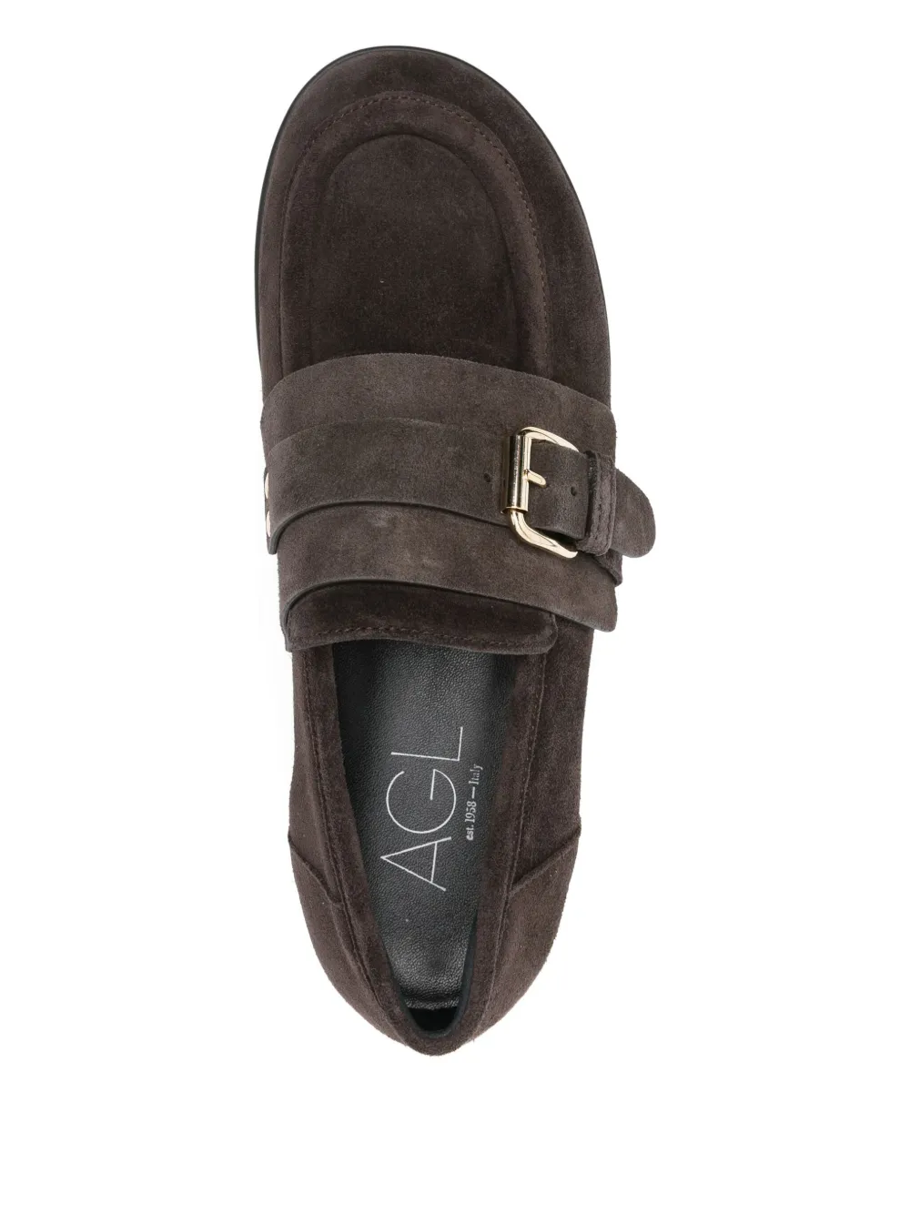 Agl Attilio Giusti Leombruni Buckle-strap Suede Loafers In Brown