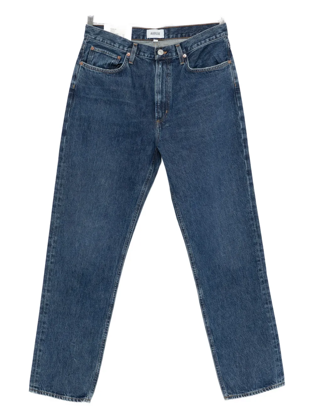 Agolde Cotton Straight-leg Jeans In Black