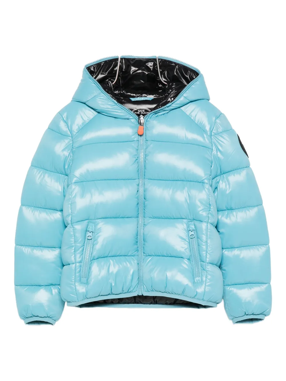 Save The Duck Kids hooded quilted jacket Blauw
